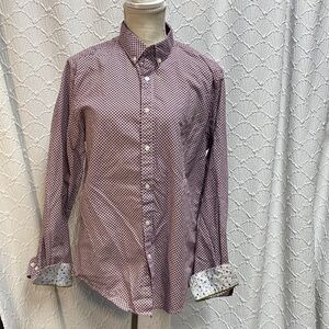 Denim & Flower size Medium slim fit Burgundy Patterned floral cuffs Casual